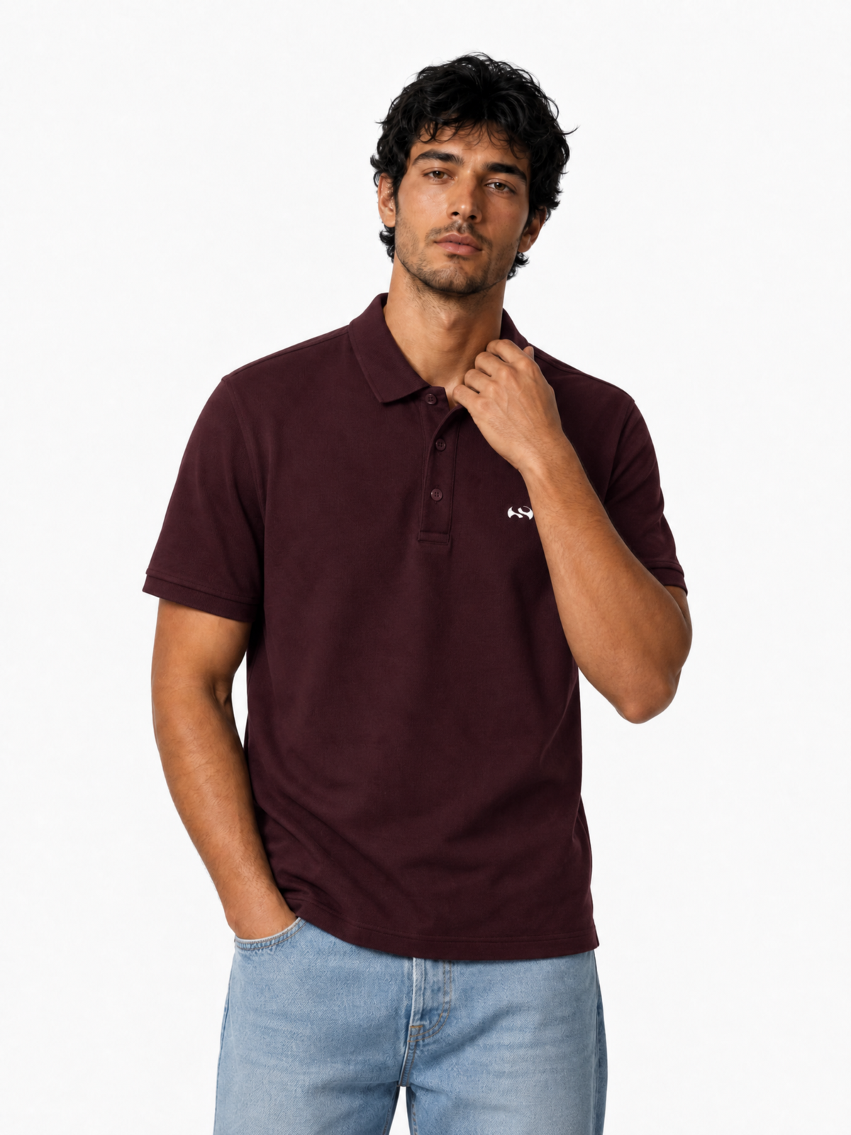 Regular Fit Airtex-Knit Polo Shirt