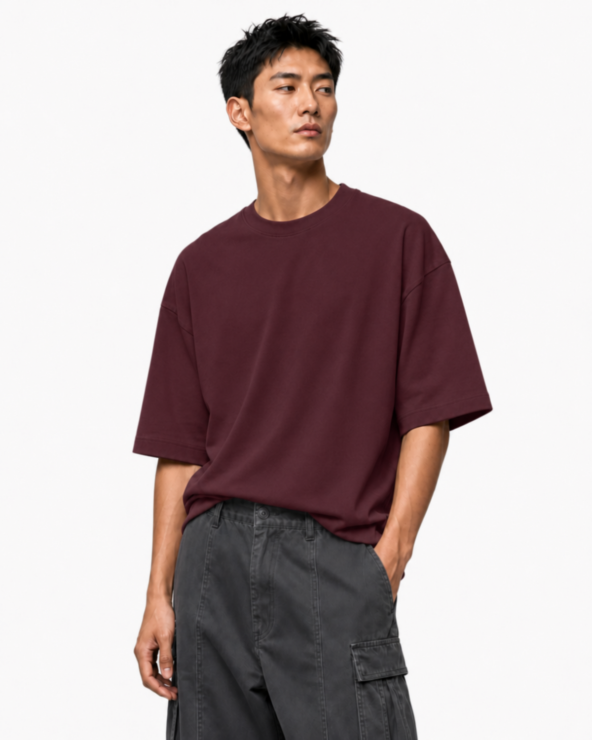Oversized Fit Basic Heavyweight T Shirt