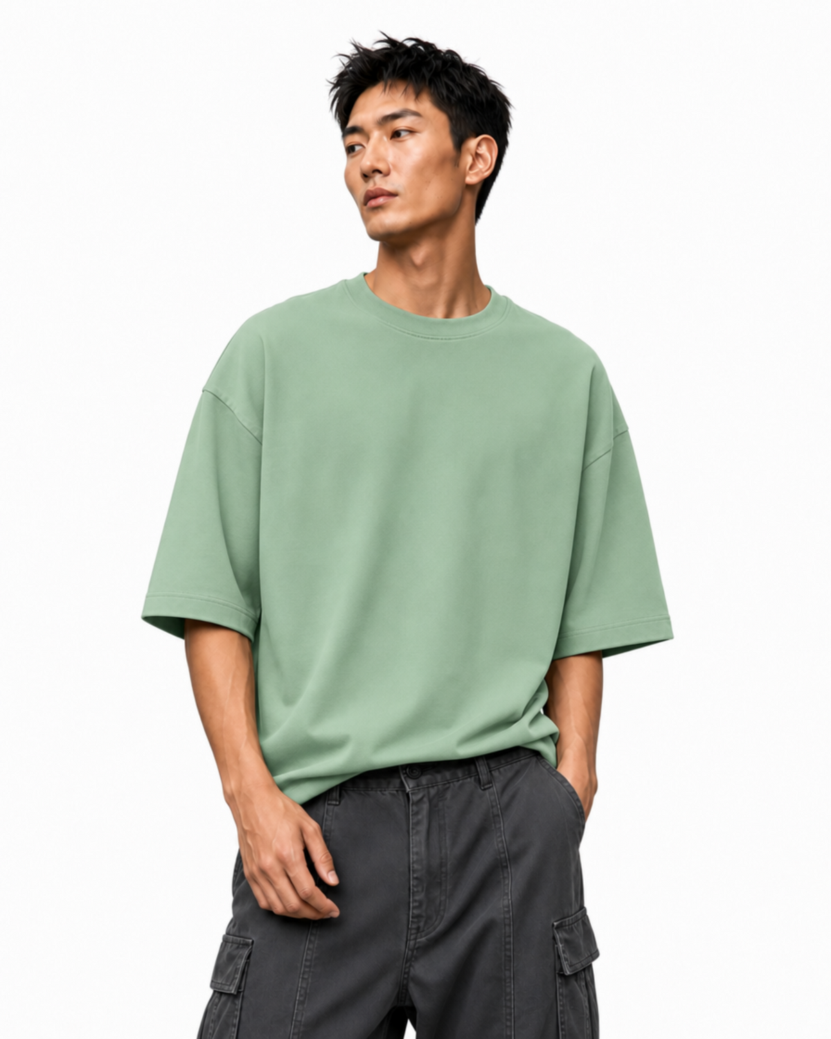 Oversized Fit Basic Heavyweight T Shirt
